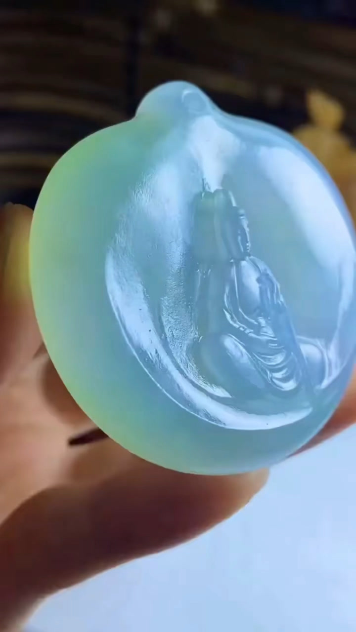 木那料翡翠观音牌