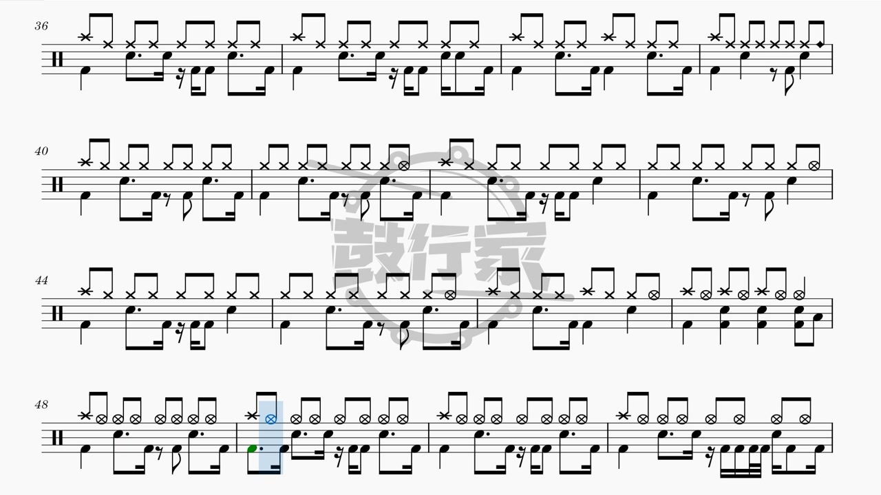 【鼓行家】春风十里 - 鹿先森乐队 架子鼓 动态鼓谱