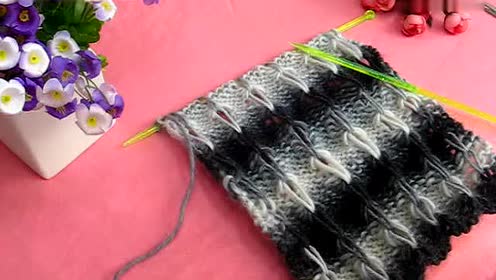 织竹节花围巾_棒针(高清)