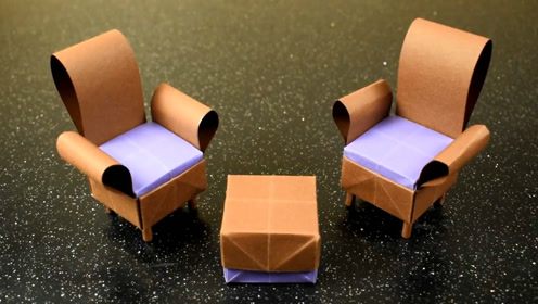 手工折纸教程,教你用纸折出一套迷你小沙发,你也可以学会