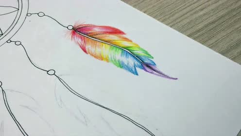 好看的捕梦网彩铅手绘视频教程