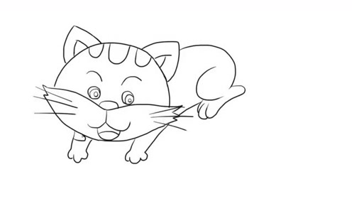 小花猫与小老鼠儿童亲子简笔画