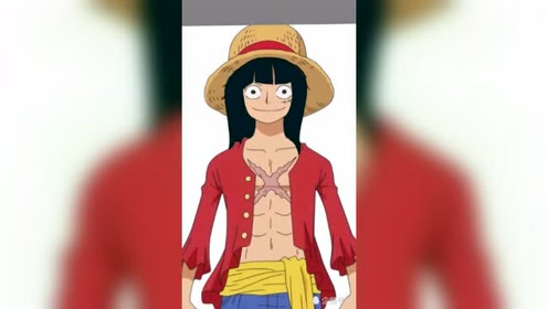 当海贼王路飞变成女生的样子