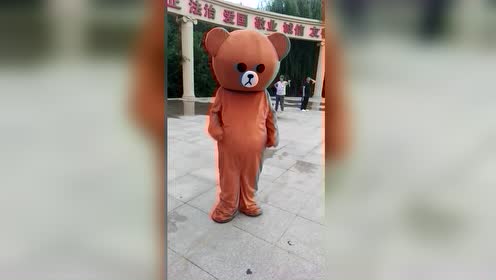 网红熊在街上跳舞,明明是很正经的在跳,为什么看起来那么喜感呢