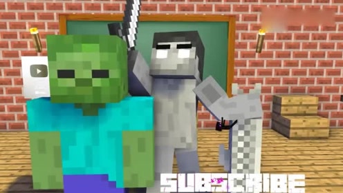 Minecraft动画 雕塑课 僵尸猪雕刻出美女 Him老师害羞脸红 腾讯om
