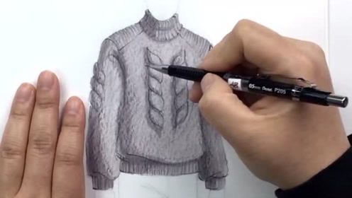 服装设计手绘教程:毛衣的表现技法!