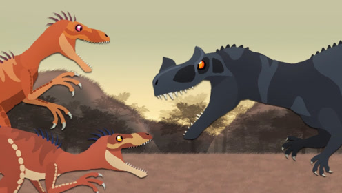 霸王龙大战两只迅捷小龙,小龙施展围攻战术,却不敌霸王龙力气大!