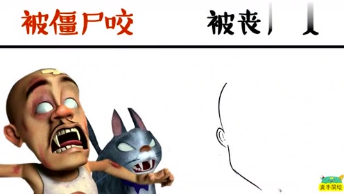 光头强和肥波被僵尸咬了后vs被丧尸咬了后这是生化危机大爆发啊