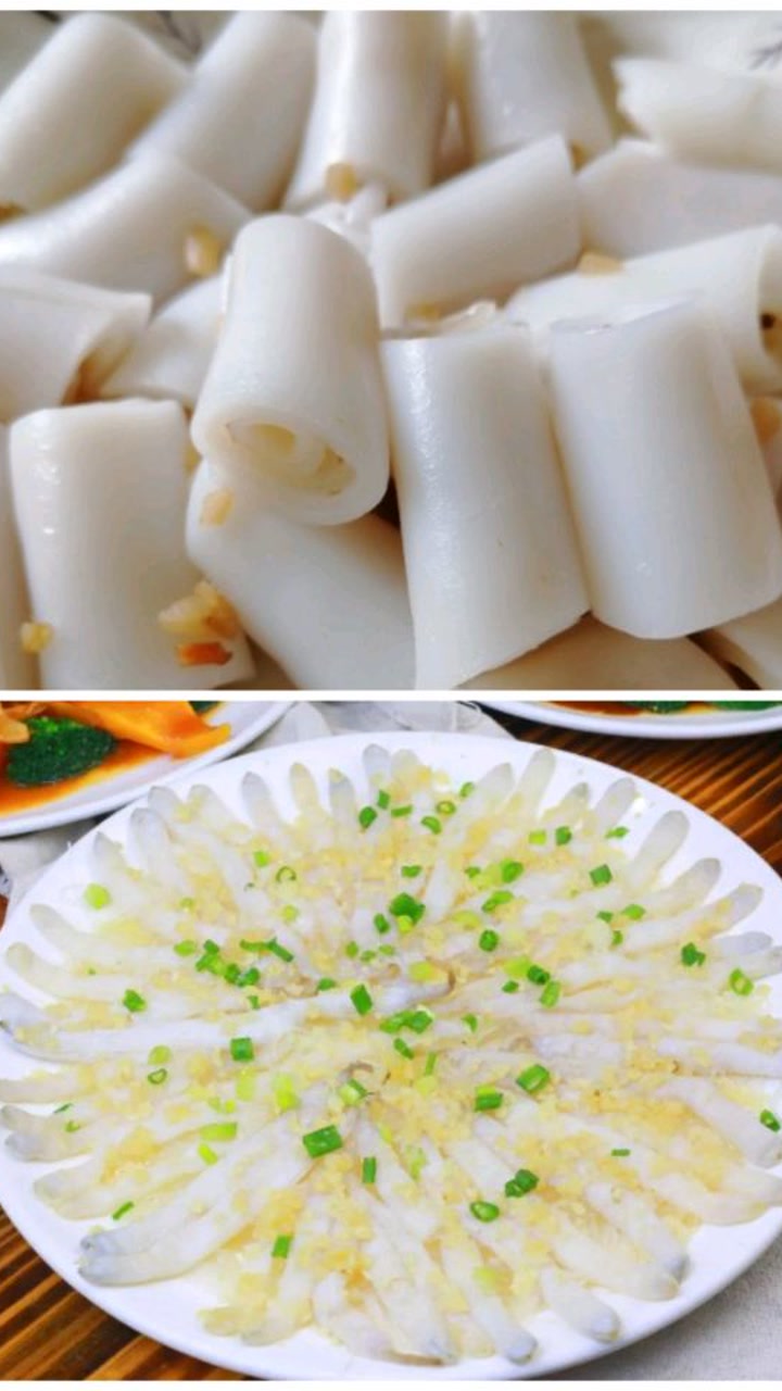 蒜蓉蒸新鲜沙虫与广西小卷粉