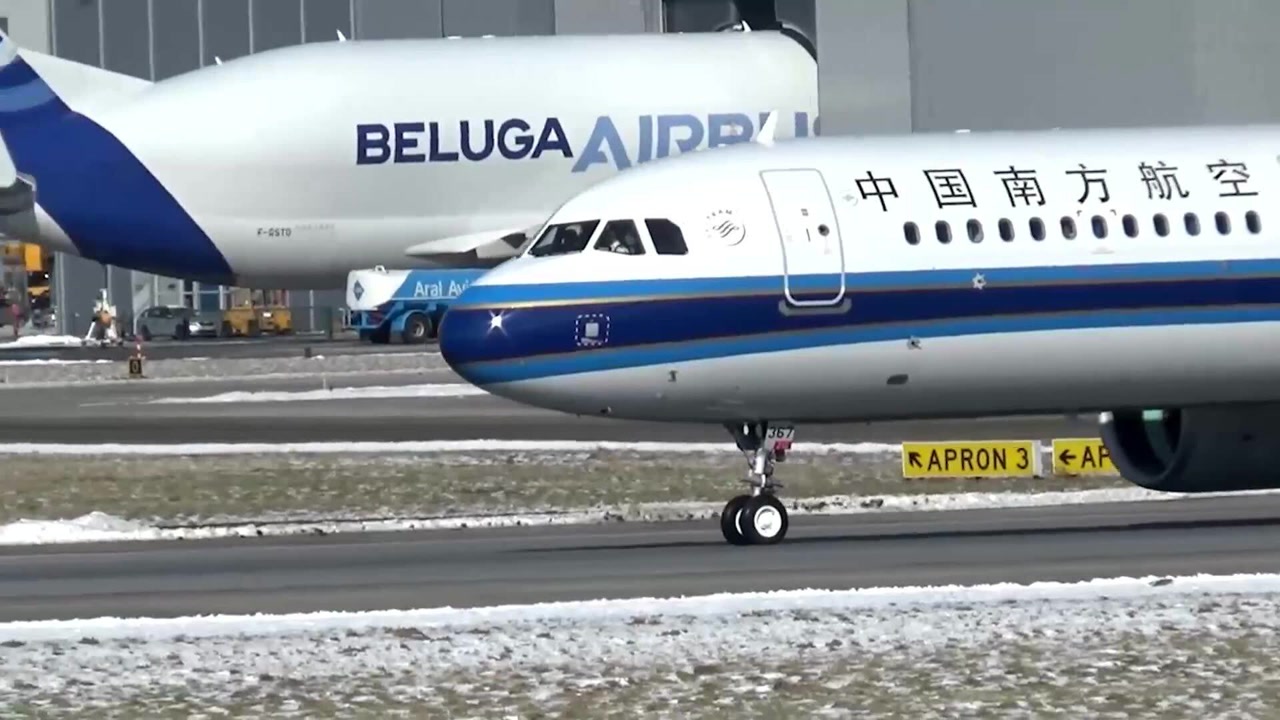 南方航空首架空客a321neo起飞归国!
