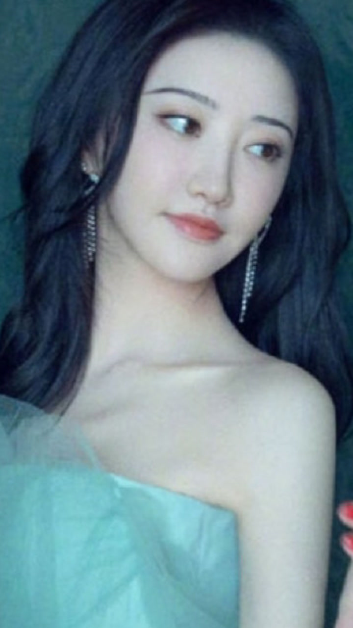 景甜,薄荷绿纱裙,甜美仙气