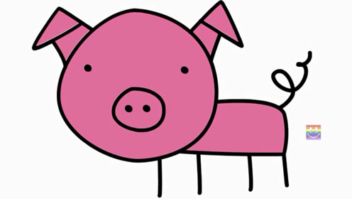 儿童简笔画:一笔画成猪妹妹