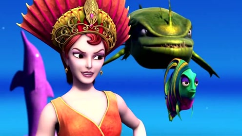 《芭比之美人鱼历险记》拿鱼泡泡当镜子,漂亮的美人鱼都变得