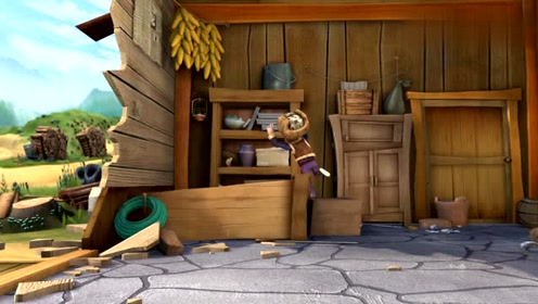 熊出没:光头强仓库被破坏,他以为是狗熊干的,两熊告诉他有怪物