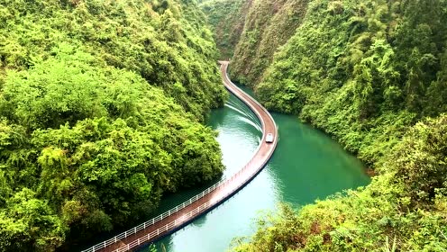 湖北恩施宣恩狮子关水上栈道,风景美如画!