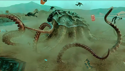 怪兽片:海水翻腾穿出一条巨大海怪!国产不值钱特效来袭!