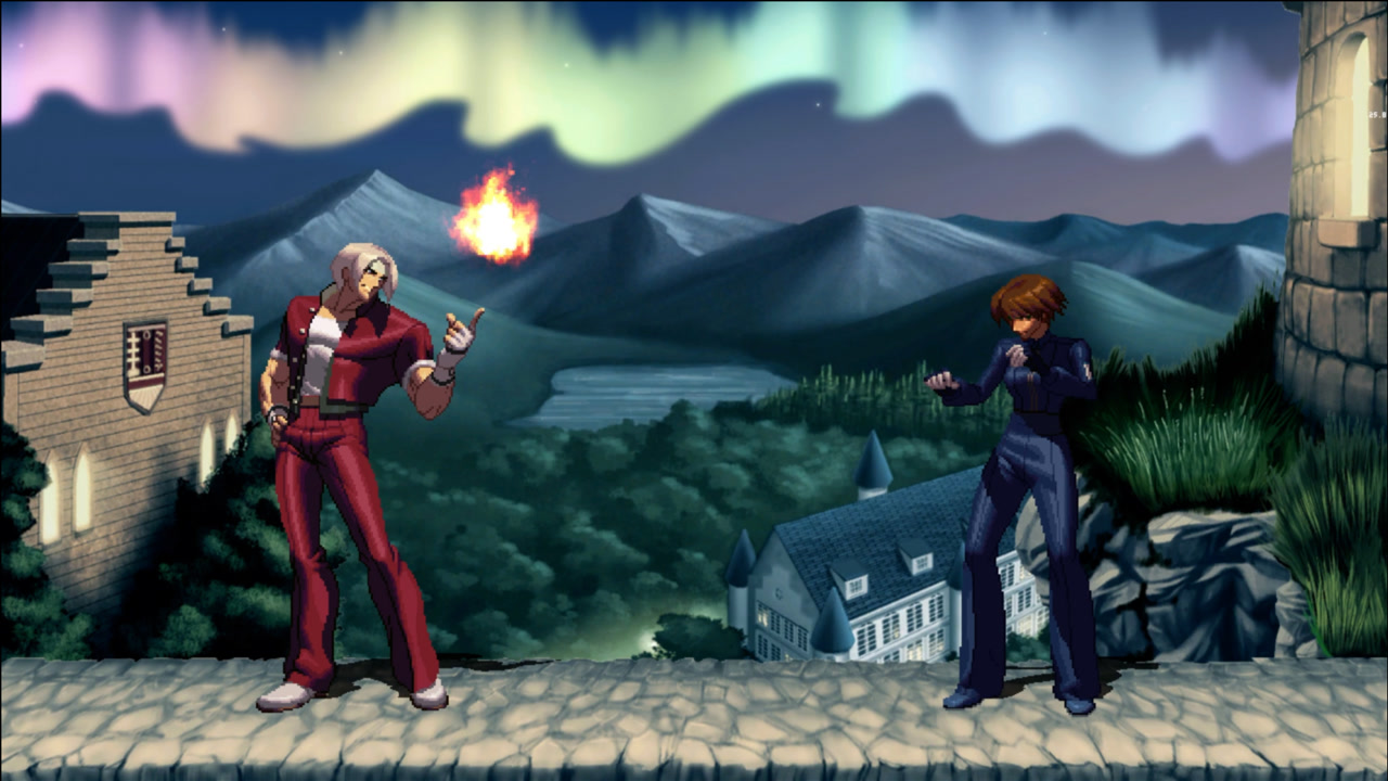 拳皇乱斗hd版,草薙京vs琼,白发草薙京实力不行