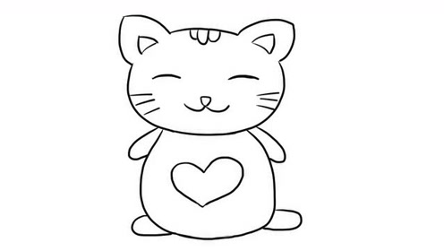 简单可爱的小猫咪儿童亲子简笔画 宝宝轻松学画画