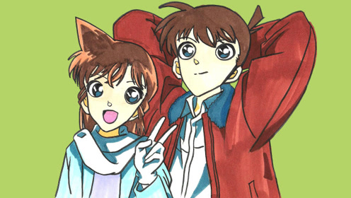 辣椒绘本 和我画名侦探工藤新一和小兰