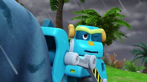 《帮帮龙出动》斯东的力气好大呀,能把野牛龙吊起来!