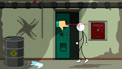 火柴人趣味游戏:火柴人被关入小黑屋,使出它的撬锁技能,太厉害了!