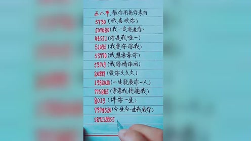 用数字表白 腾讯视频