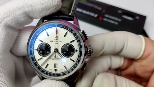 如何分辨假表:军表典范百年灵璞雅premier系列熊猫眼计时腕表,gf出品