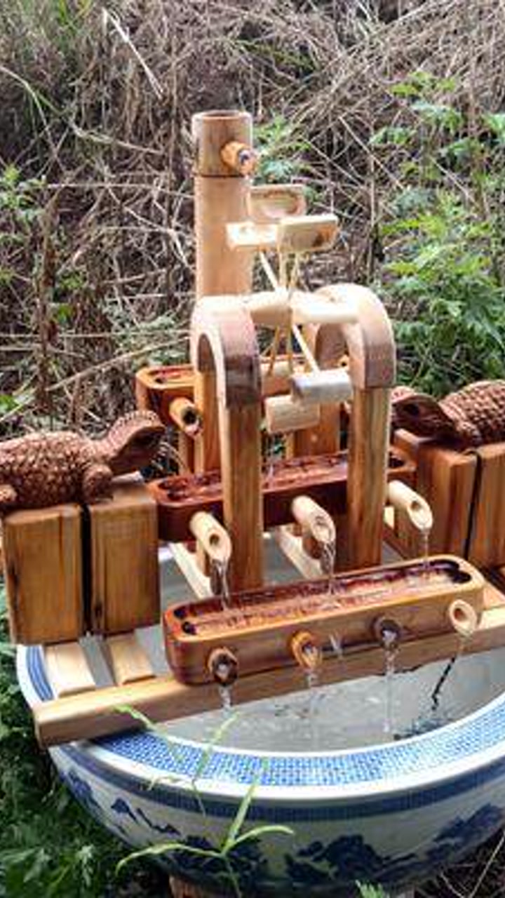 水车手艺人,纯手工制作,招财转运