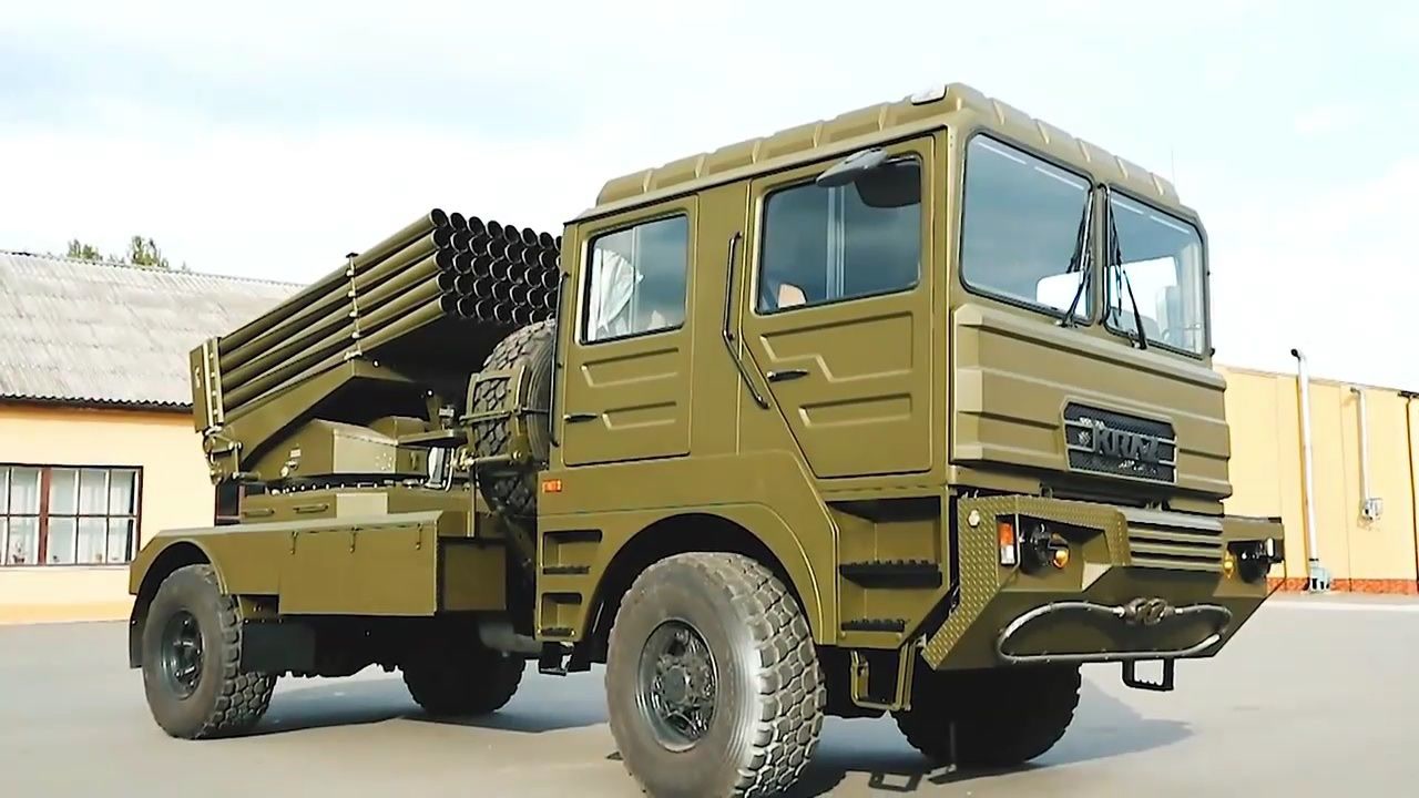 烏克蘭bm-21um火箭炮,kraz-5401ne卡車底盤