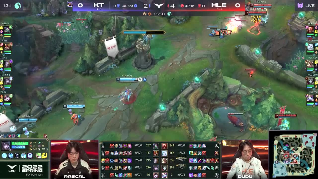 【回放】2022LCK春季赛W2D1 KT vs HLE 第一局