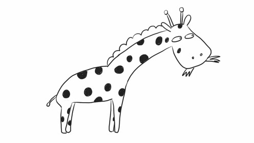 吃草的长颈鹿幼儿亲子儿童简笔画 幼儿园学画画