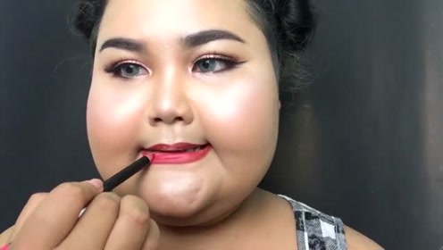 大圆脸胖变身记,化妆后变女神,整个人自信又漂亮了