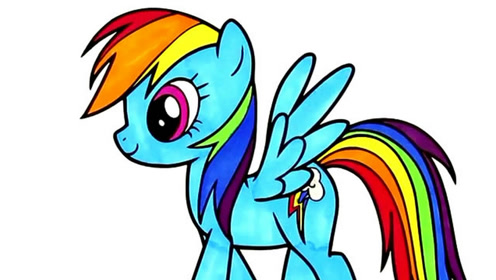 给宝宝画画小马,右脑开发涂颜色