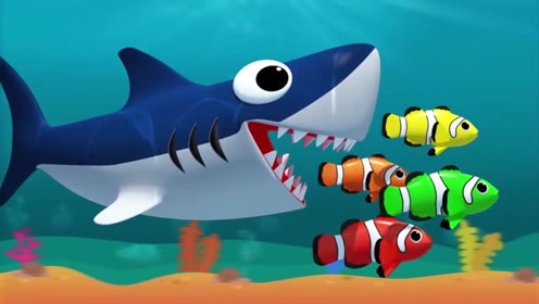 少儿益智:大鲨鱼吃小鱼,认识数字,数字英语1-5,少儿英语启蒙