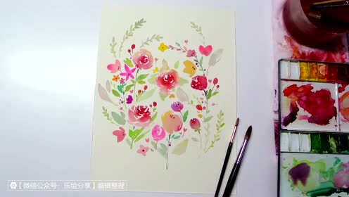 水彩画花卉 腾讯视频
