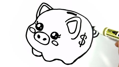 小猪储蓄罐简笔画图片