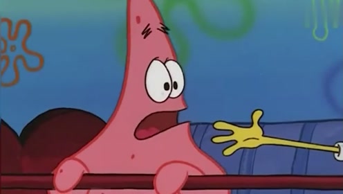 情急之下海绵宝宝说给派大星的礼物是握手,这让派大星十分不满意