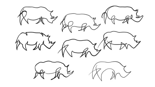 创意365天#246 illustrator 一笔画犀牛
