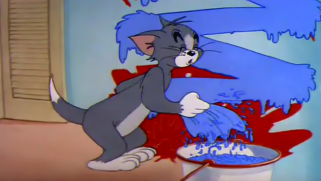 猫和老鼠:汤姆打扫家,小老鼠一旁陪着做这事,像极了爱情!