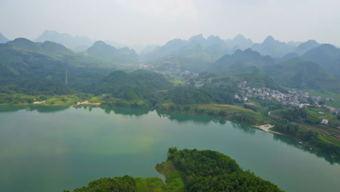航拍广西红水河系列之马山县金钗镇河段美景