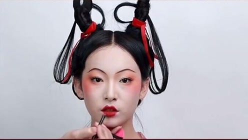 初唐双鬟髻侍女发型教程,超级简单