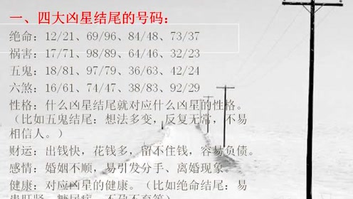 介:数字能量学:8种雪上加霜的手机号码0:35:05数字能量学-生命密码