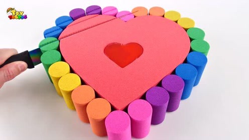 用动态沙子来做爱心蛋糕