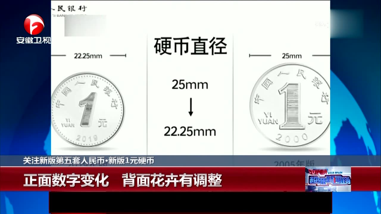 关注新版第五套人民币新版1元硬币正面数字变化背面花卉有调整
