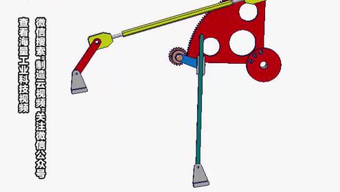 用齿轮副连接曲柄摇杆与摆动导杆机构