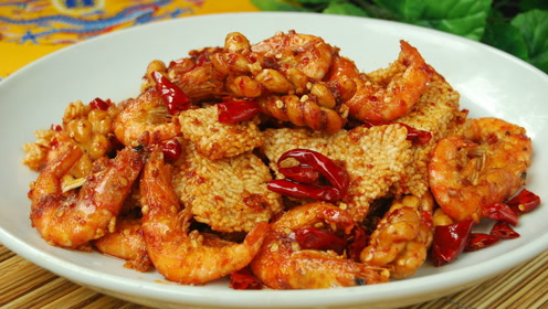 快手菜椒盐锅巴虾,口感酥脆重在一个"鲜"字教你做出大厨的水平