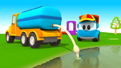 小卡车利奥组装一辆洒水车 可以每天都浇灌园林了