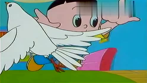 为了留下小鸽子,大头儿子在小鸽子腿上绑了邀请小鸽子来家里的信