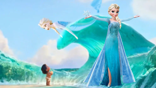 冰雪奇缘:冰雪女王在海边获"新魔力",变成美人鱼成海洋女神!