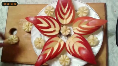 幼儿园水果拼盘可以这样做,苹果香蕉制作的简单水果拼盘